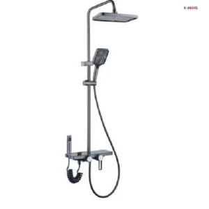 Gunmetal Square Rain Shower System with Hand Shower(K-8851Q)