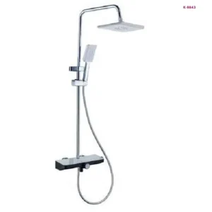 Chrome Square Rain Shower System with Hand Shower(K-8843)