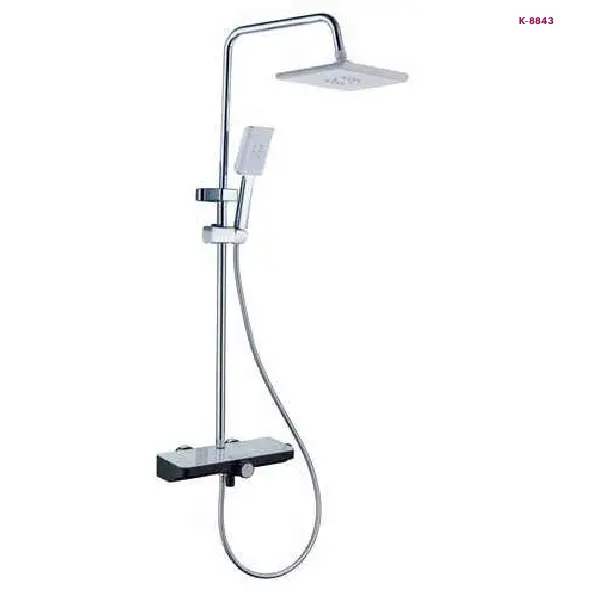 Chrome Square Rain Shower System with Hand Shower(K-8843)