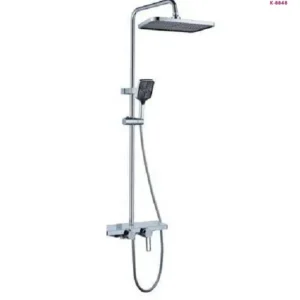 Chrome Square Rain Shower System with Hand Shower(K-8848)