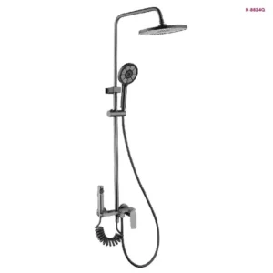 Gunmetal Square Rain Shower System with Hand Shower(K-8824Q)