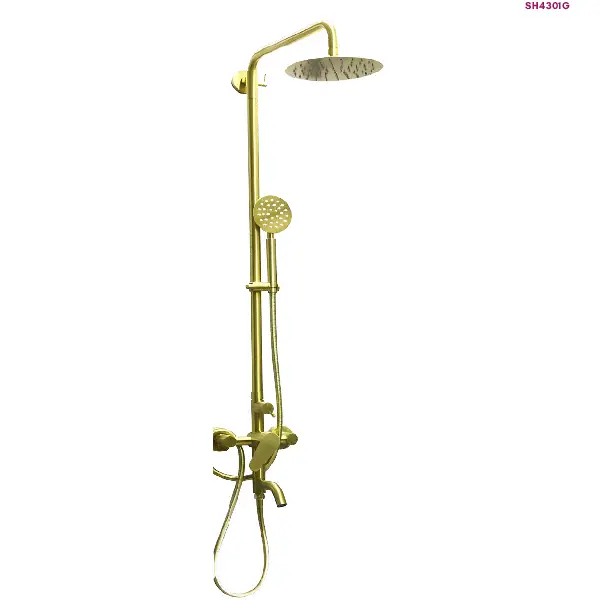 Gold Rain Shower System with Hand Shower (SH4301G)