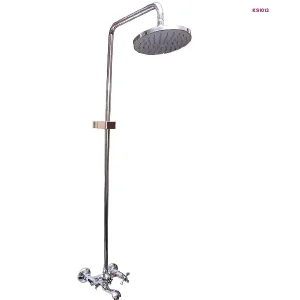 Chrome Rain Shower Set with Wall-Mounted Mixer Tap (KS1013)