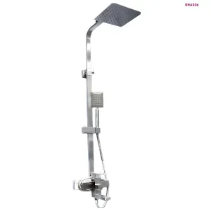 Chrome Square Rain Shower System with Hand Shower (SH4306)
