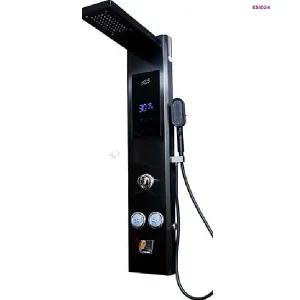 Black Smart LED Thermostatic Shower Panel System (KS1054)