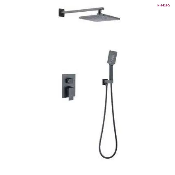 Gunmetal Concealed Square Rain Shower System with Hand Shower (K-8422Q)