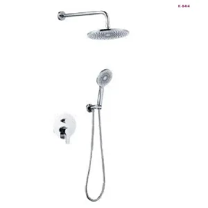 Chrome Concealed Round Rain Shower System with Hand Shower (K-8414)