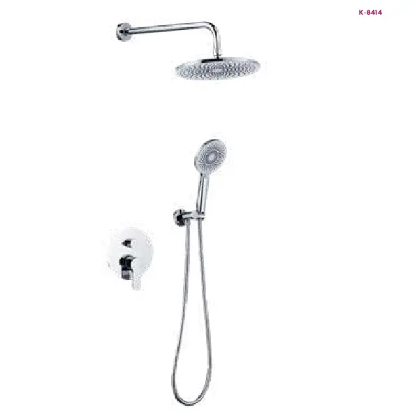 Chrome Concealed Round Rain Shower System with Hand Shower (K-8414)