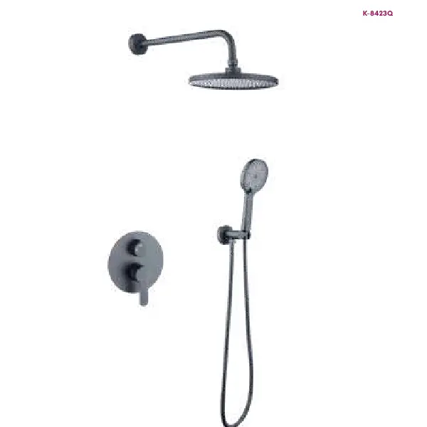 Gunmetal Concealed Round Rain Shower System with Hand Shower (K-8423Q)