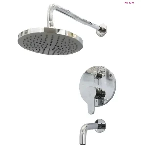 Chrome Concealed Rain Shower System with Wall Spout (KS-1010)