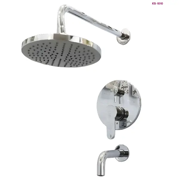 Chrome Concealed Rain Shower System with Wall Spout (KS-1010)