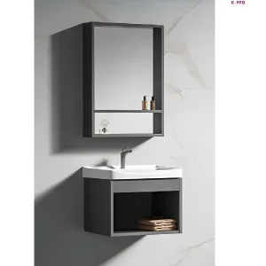 Black Wall-Mounted Bathroom Vanity Cabinet with Basin & Mirror (K-9912)
