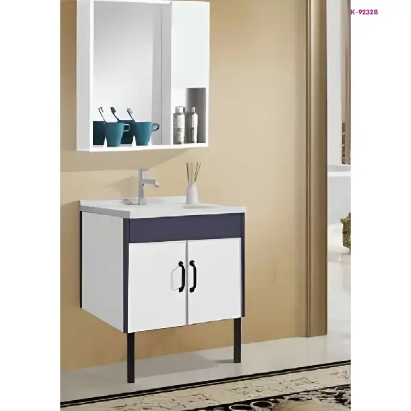 White Bathroom Vanity Cabinet with Basin & Mirror (K-9232B)