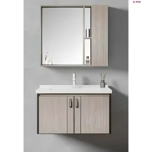 Grey Wood-Grain Bathroom Vanity Cabinet Set (K-9110)