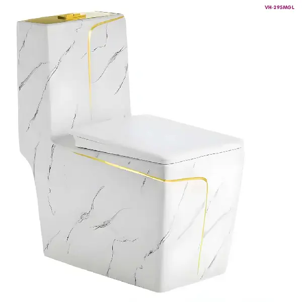 FRENCIA VH-295MGL White and Gold One Piece Toilet