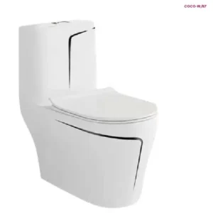 COCO-W/87 White with Black One Piece Toilet