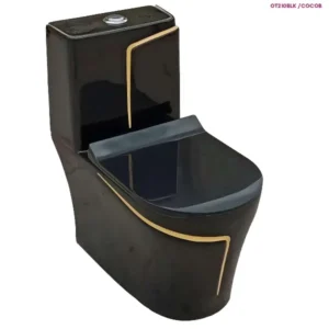 FRENCIA OT21OBLK Black with Gold One Piece Toilet