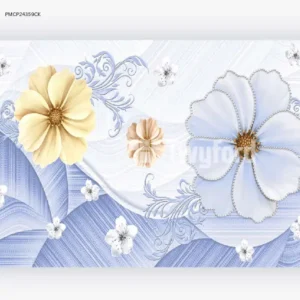 BLUE FLORAL DECORATIVE GLOSSY-25×40 Wall Tile (PMCP24359CK)