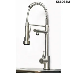 ChefPro Brushed Nickel Pull-Down Kitchen Mixer (KS6038M)