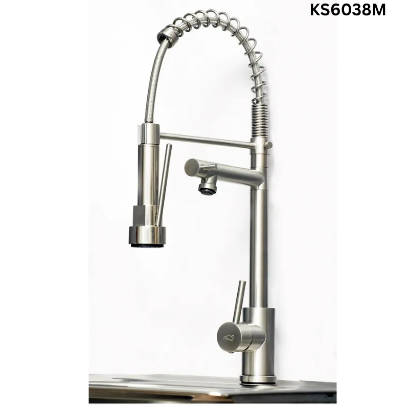 ChefPro Brushed Nickel Pull-Down Kitchen Mixer (KS6038M)