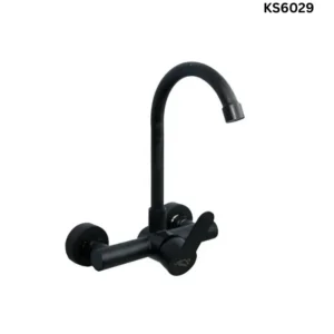  Onyx Matte Black Wall-Mounted Kitchen Mixer (KS6029)