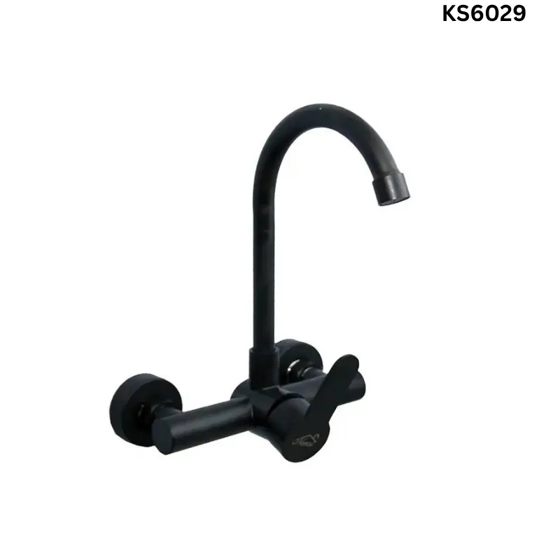 Onyx Matte Black Wall-Mounted Kitchen Mixer (KS6029)
