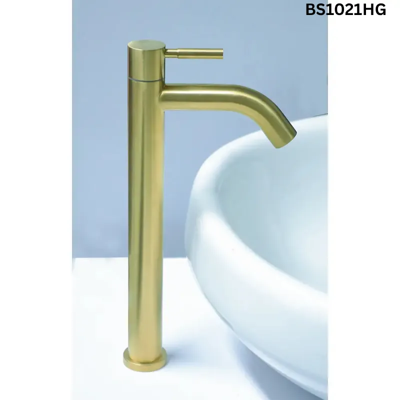 Aurelia Brushed Gold Tall Basin Mixer (BS1021HG)