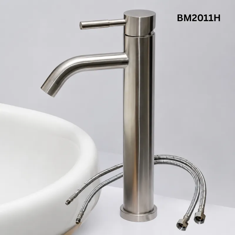 Nordic Brushed Nickel Tall Basin Mixer (BM2011H)