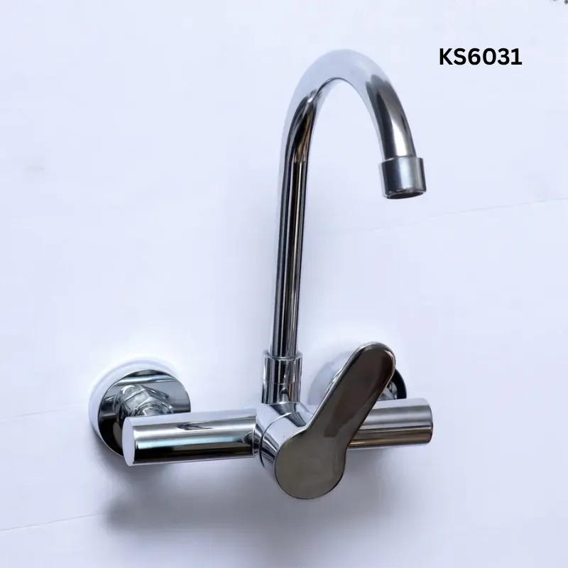 ArcFlow Chrome Wall-Mounted Kitchen Mixer (KS6031)