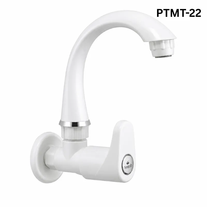 PureArc White Wall-Mounted Kitchen Tap (PTMT-22)